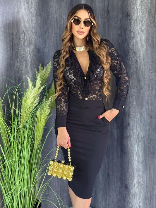 Adelina Skirt Set - Black