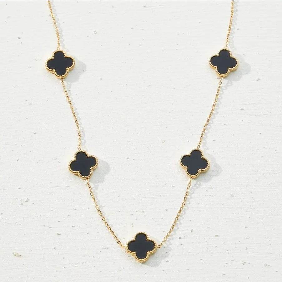 18k Gold Dipped Stainless Steel Necklace - Black