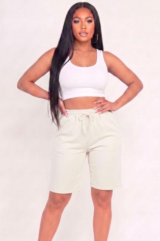 Cozy Movie Nights  Shorts - Beige