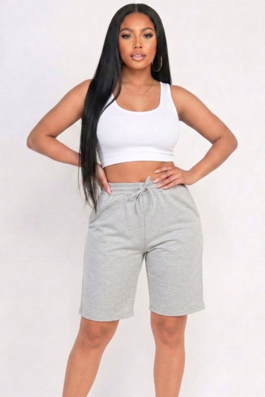 Cozy Movie Nights Shorts  - Heather Grey