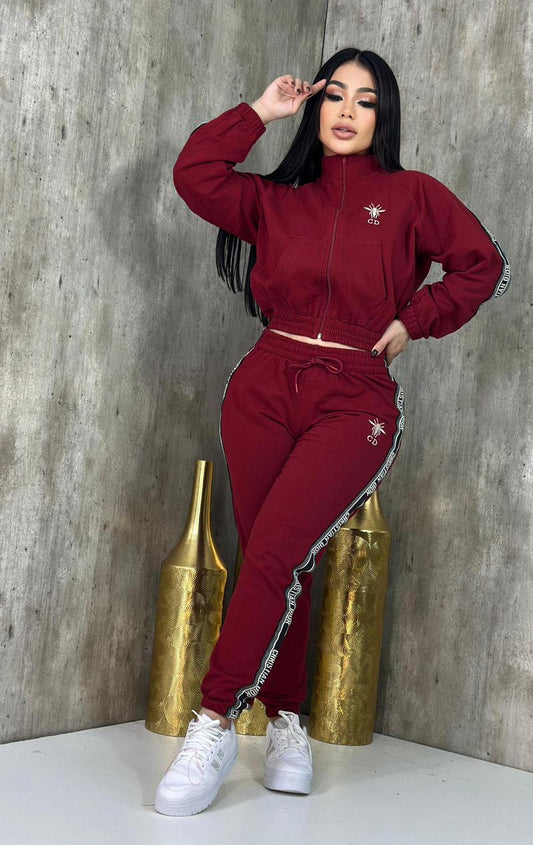 Weekend Hangout Pant Set - Burgundy