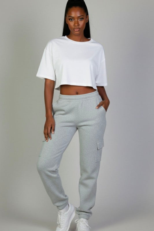 Side Pocket Sweatpants  - Grey