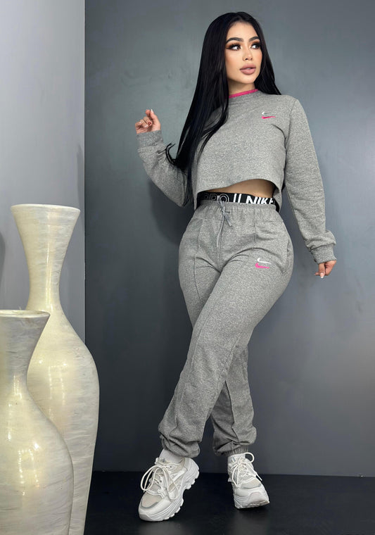Cloudy Days Pant Set - Gray