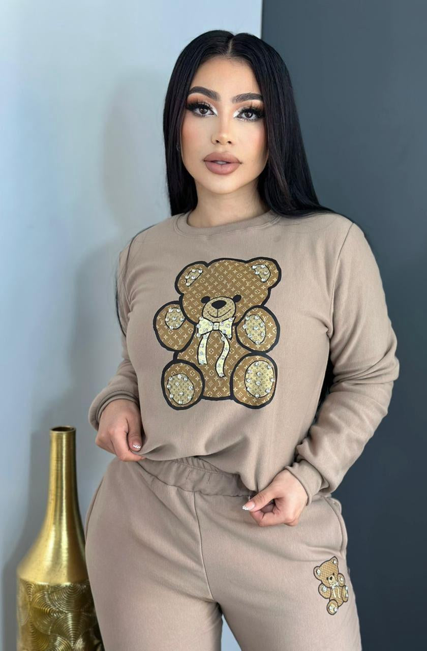 Bear Pant Set - Beige