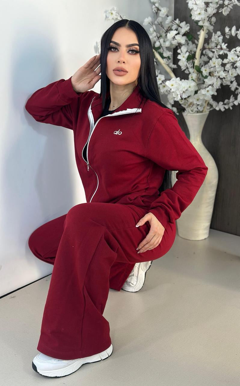 Perfect Weekend Pant Set  - Burgundy