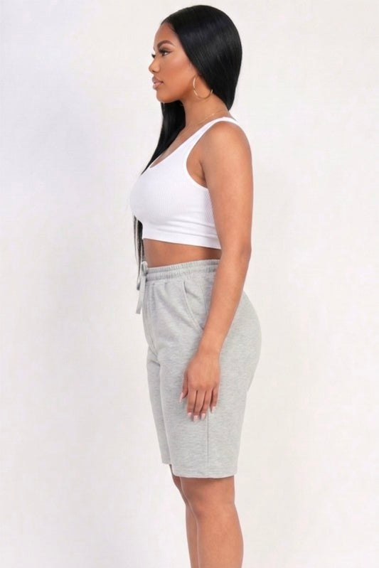 Cozy Movie Nights Shorts  - Heather Grey
