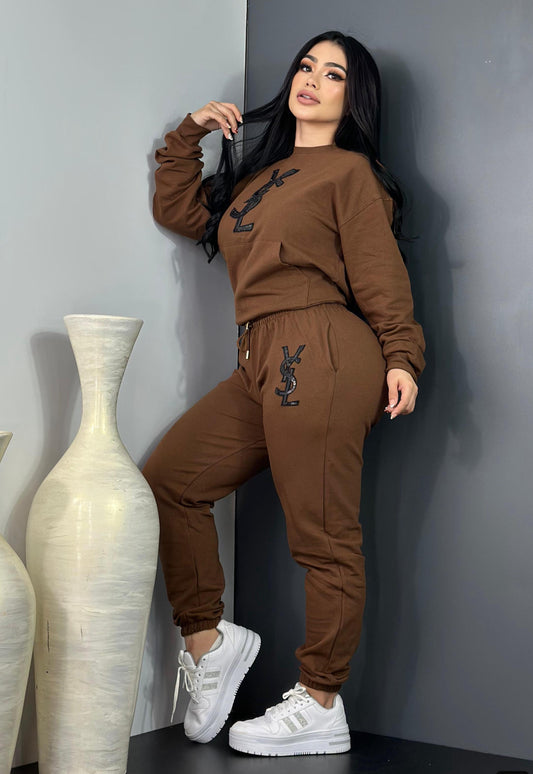 Why Not Pant Set - Brown