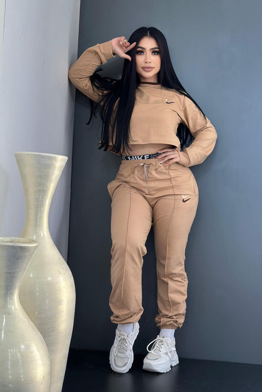 Cloudy Days Pant Set - Beige