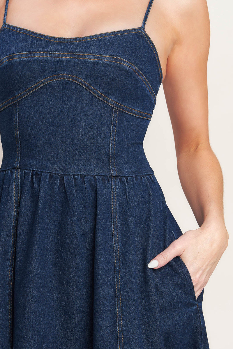 Sweetheart Denim Midi Dress
