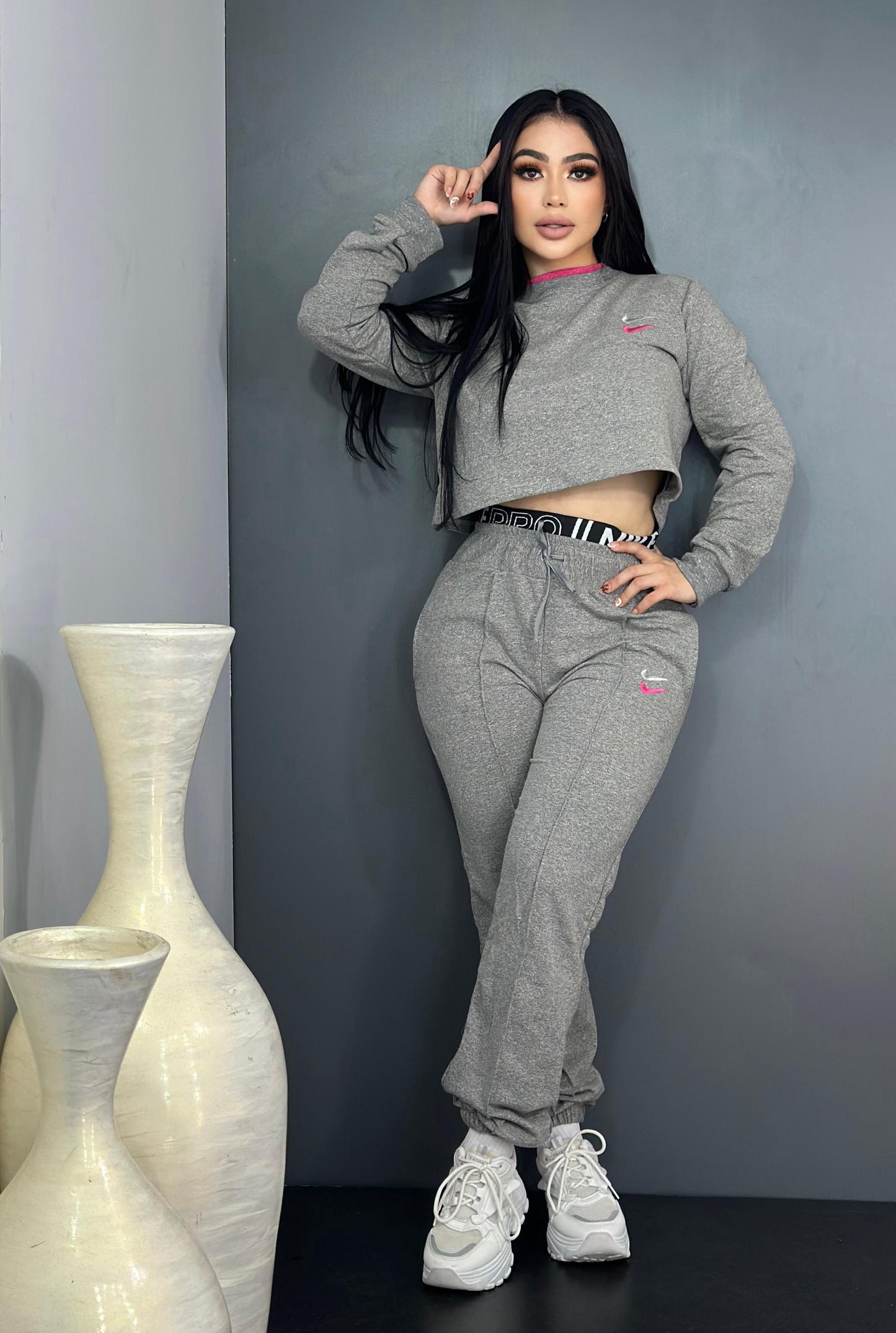 Cloudy Days Pant Set  - Gray