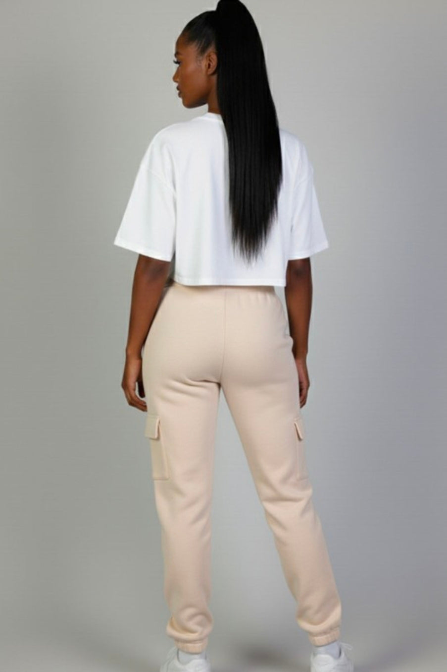 Side Pocket Sweatpants  - Beige