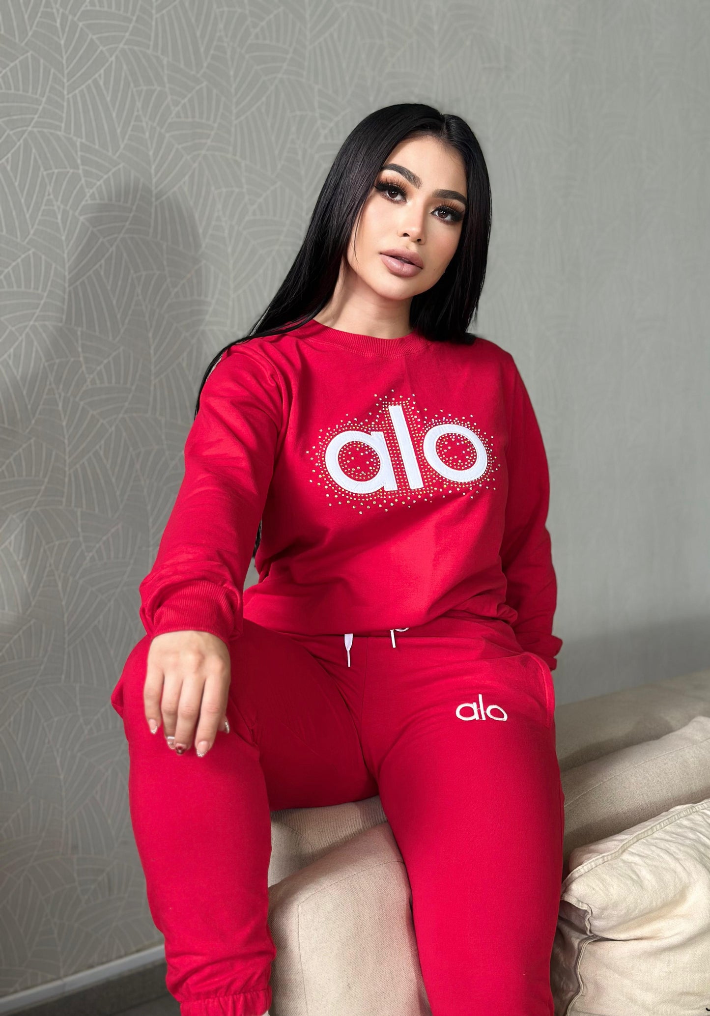 Diamonds In The Sky Pant Set  - Red