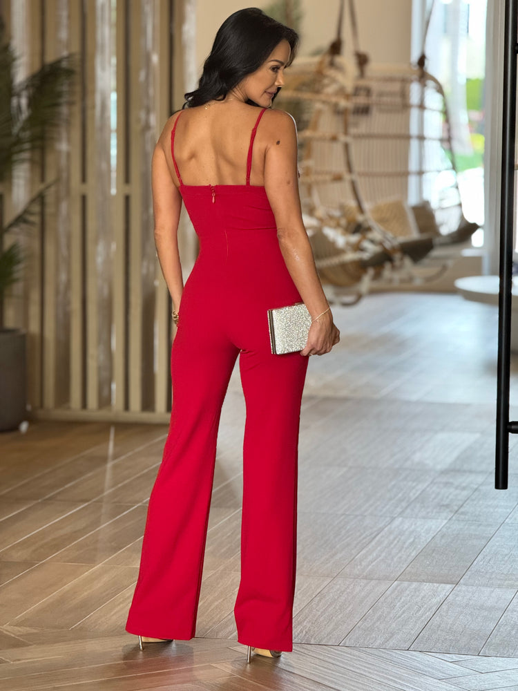 Can't Go Without It Jumpsuit  - Red