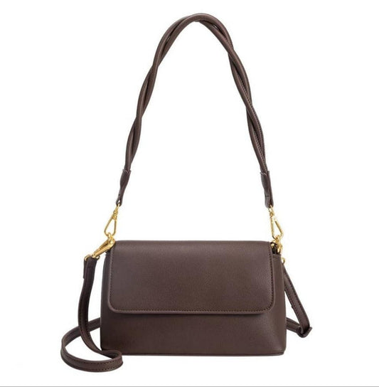 Francesca Vegan Shoulder Bag - Chocolate