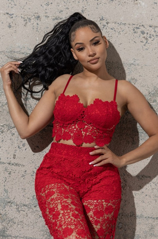 Sexy In Lace Set - Red